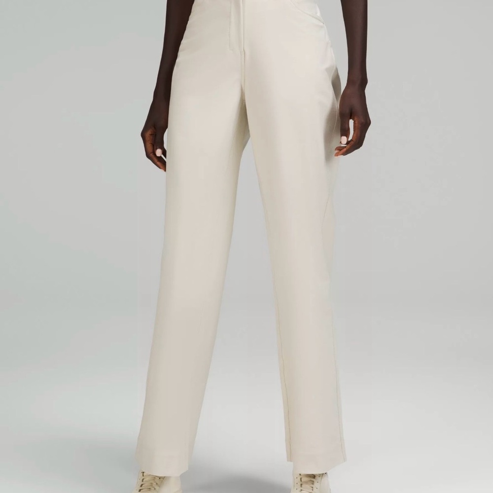 Lululemon City Sleek 5 Pocket High-Rise Cream Wide-Leg Pant
